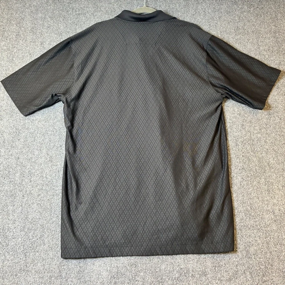 Nike Golf Polo Shirt Dri-FIT Black Diamond‎ Weave Short Sleeve Athletic Mens-L